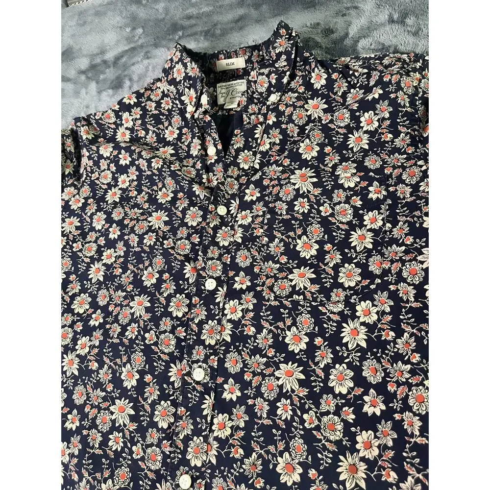 J Crew Men’s Small Button Down Shirt Organic Cotton Slim Organic Secret Wash